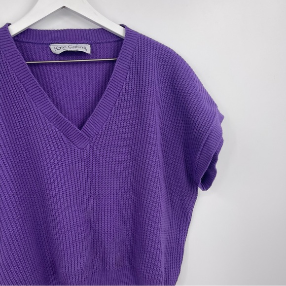 American Vintage Y2K Cropped Purple Sweater SZ M - Picture 2 of 5